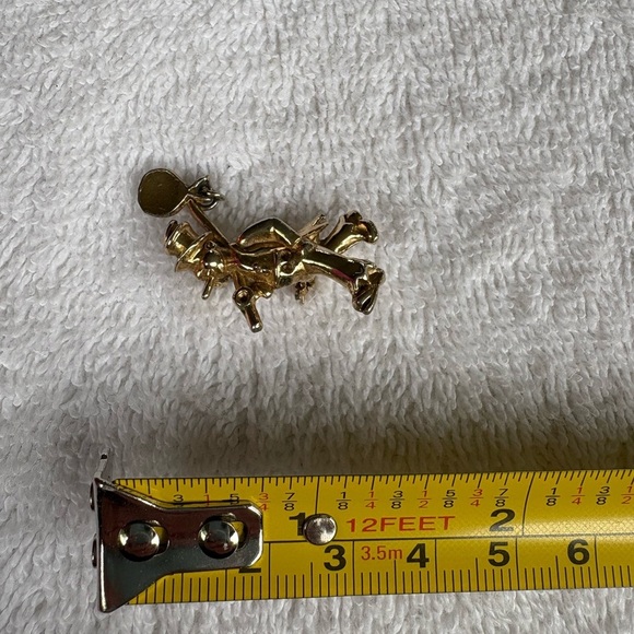 Vintage Unisex Gold Tone Chimney Sweep Brooch Pin - Lucky Charm Jewelry - Picture 7 of 7